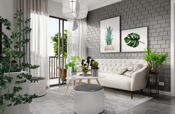Phòng khách chung cư phong cách bắc âu
