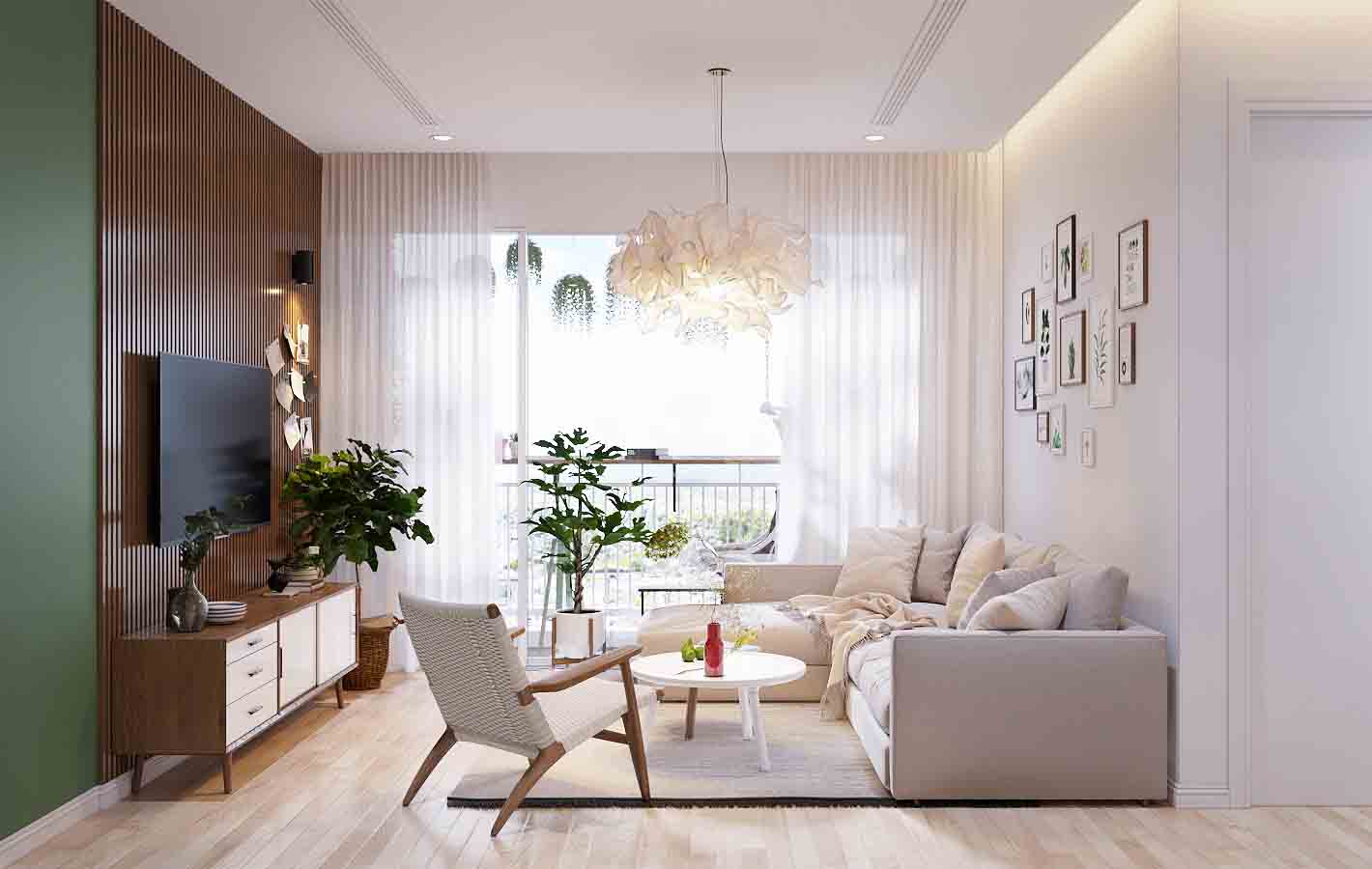 Phòng khách chung cư phong cách bắc âu
