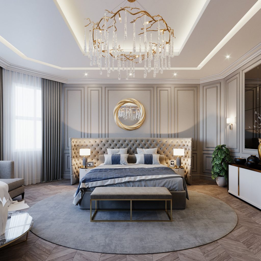 Mẫu phòng ngủ biệt thự Tân cổ điển sang trọng
