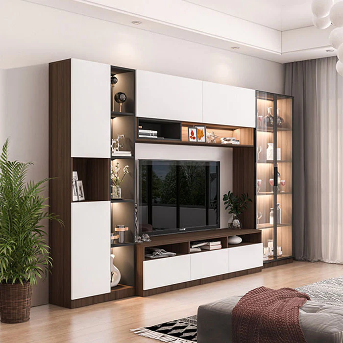 Mẫu kệ tivi kết hợp tủ rượu đẹp đơn giản