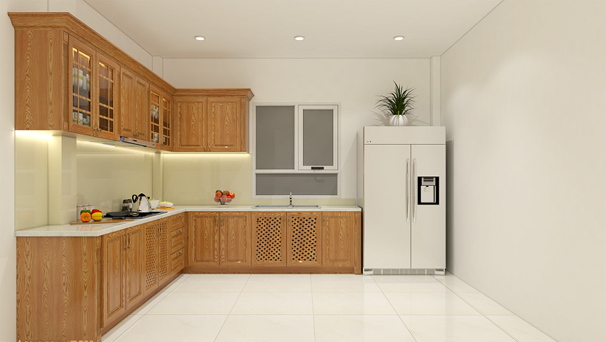 Xác định kích thước tủ bếp chữ l giúp việc nấu nướng thuận tiện hơn